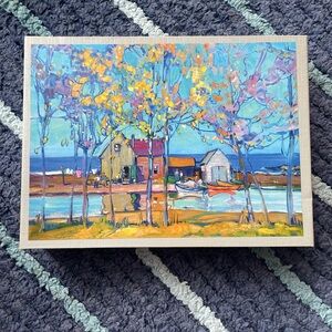 Fisherman’s Cottages 158 Piece Wooden Puzzle By Ecru Puzzles